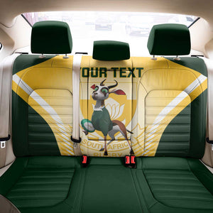 Custom South Africa Rugby Back Car Seat Cover Cute Springboks Mascot