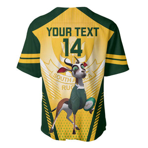 Custom South Africa Rugby Baseball Jersey Cute Springboks Mascot