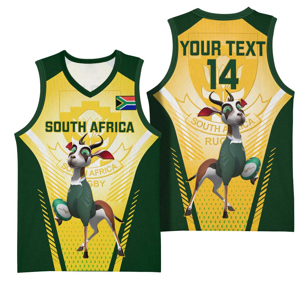 Custom South Africa Rugby Basketball Jersey Cute Springboks Mascot LT14