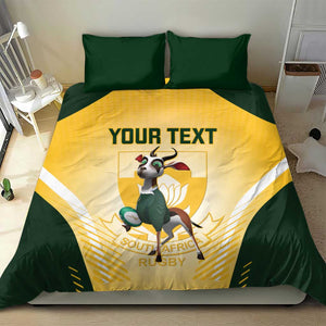 Custom South Africa Rugby Bedding Set Cute Springboks Mascot