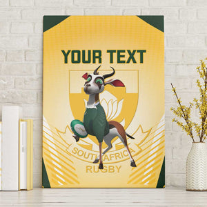 Custom South Africa Rugby Canvas Wall Art Cute Springboks Mascot