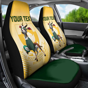 Custom South Africa Rugby Car Seat Cover Cute Springboks Mascot