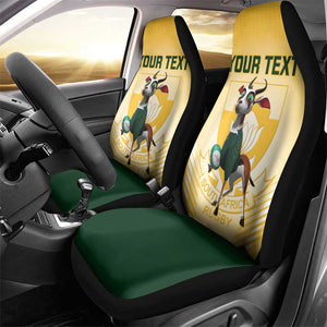 Custom South Africa Rugby Car Seat Cover Cute Springboks Mascot