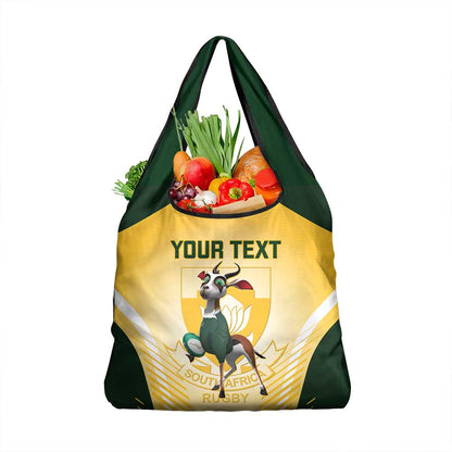 Custom South Africa Rugby Grocery Bag Cute Springboks Mascot