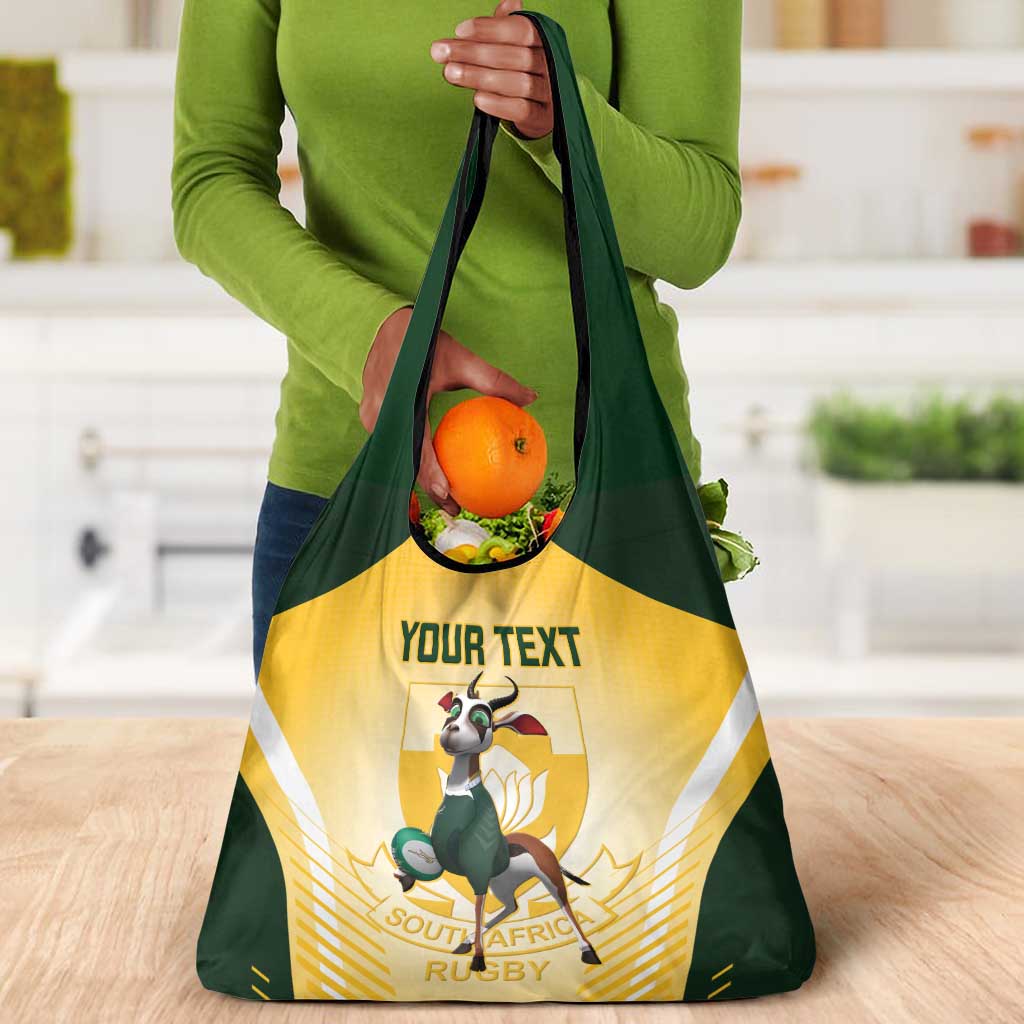 Custom South Africa Rugby Grocery Bag Cute Springboks Mascot