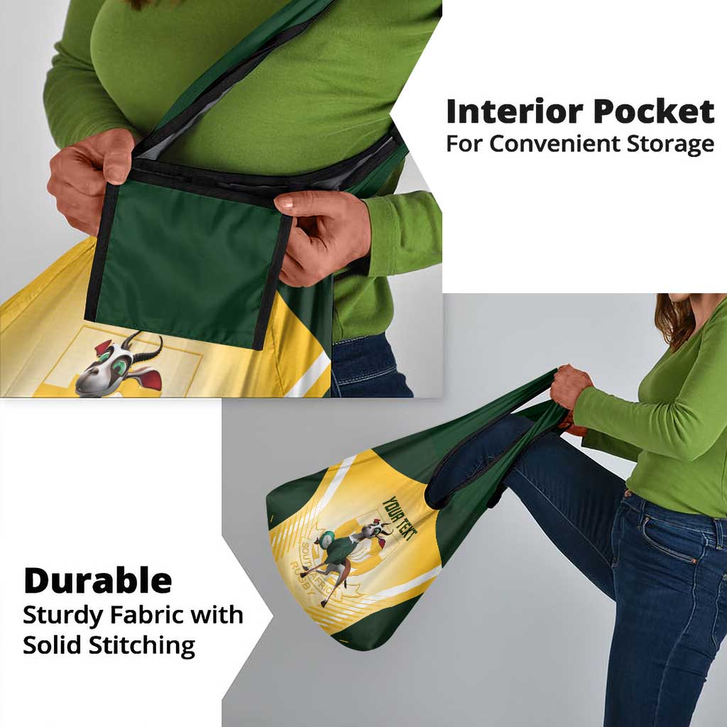 Custom South Africa Rugby Grocery Bag Cute Springboks Mascot