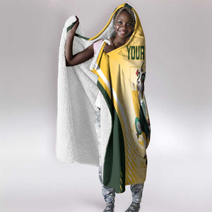 Custom South Africa Rugby Hooded Blanket Cute Springboks Mascot