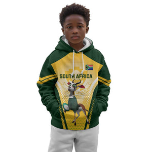 Custom South Africa Rugby Kid Hoodie Cute Springboks Mascot