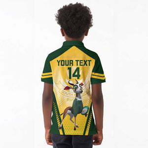 Custom South Africa Rugby Kid Polo Shirt Cute Springboks Mascot