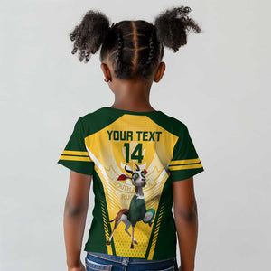 Custom South Africa Rugby Kid T shirt Cute Springboks Mascot