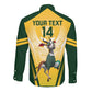 Custom South Africa Rugby Long Sleeve Button Shirt Cute Springboks Mascot