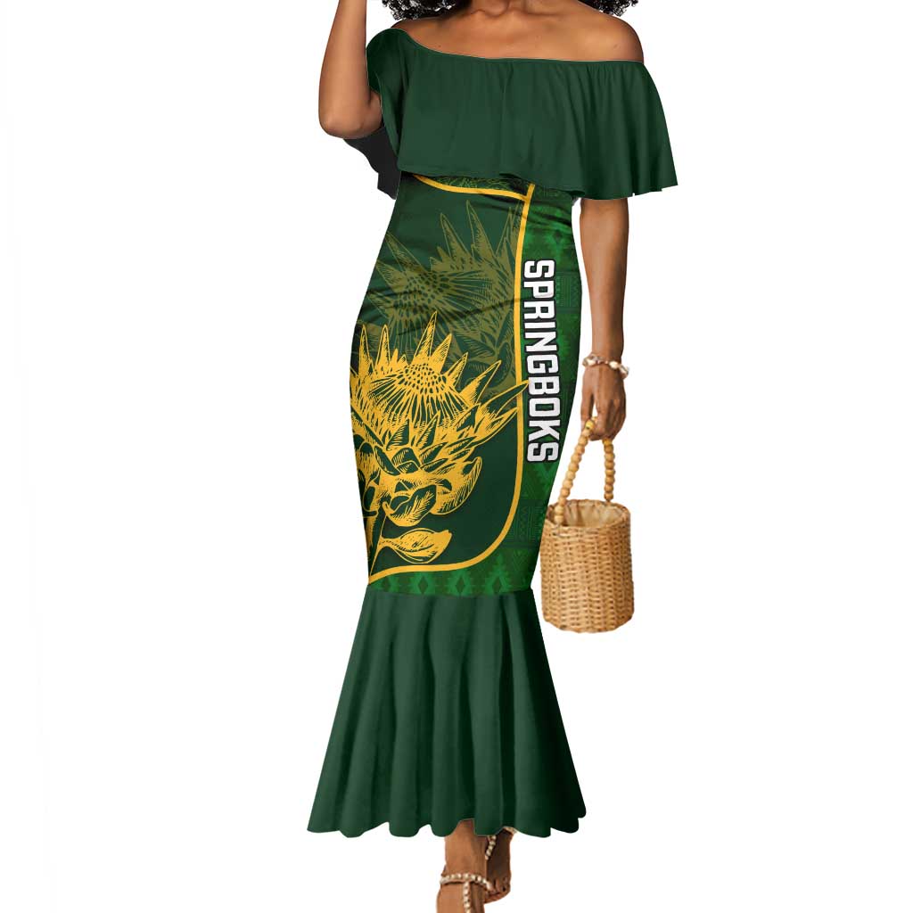 Custom South Africa Rugby Mermaid Dress Cute Springboks Mascot