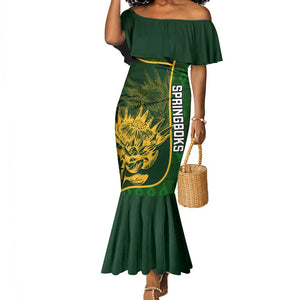 Custom South Africa Rugby Mermaid Dress Cute Springboks Mascot