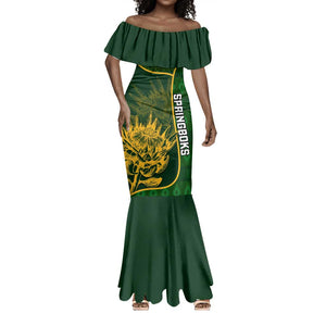 Custom South Africa Rugby Mermaid Dress Cute Springboks Mascot