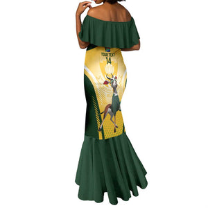 Custom South Africa Rugby Mermaid Dress Cute Springboks Mascot