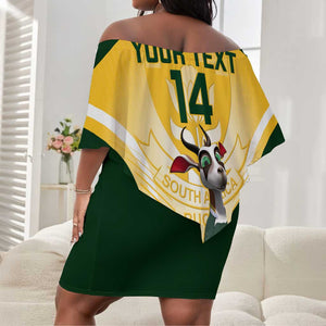 Custom South Africa Rugby Off Shoulder Short Dress Cute Springboks Mascot LT14