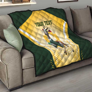 Custom South Africa Rugby Quilt Cute Springboks Mascot