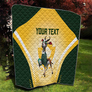 Custom South Africa Rugby Quilt Cute Springboks Mascot