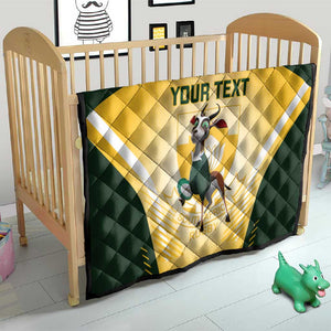 Custom South Africa Rugby Quilt Cute Springboks Mascot