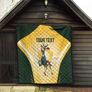 Custom South Africa Rugby Quilt Cute Springboks Mascot