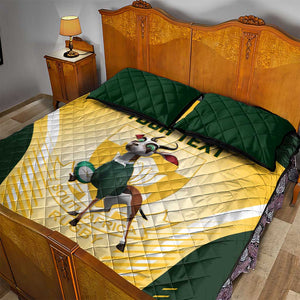 Custom South Africa Rugby Quilt Bed Set Cute Springboks Mascot