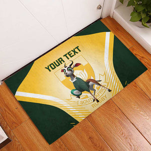 Custom South Africa Rugby Rubber Doormat Cute Springboks Mascot