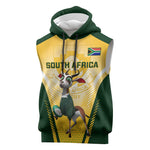 Custom South Africa Rugby Sleeveless Hoodie Cute Springboks Mascot - African Pride