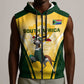 Custom South Africa Rugby Sleeveless Zip Hoodie Cute Springboks Mascot - African Pride