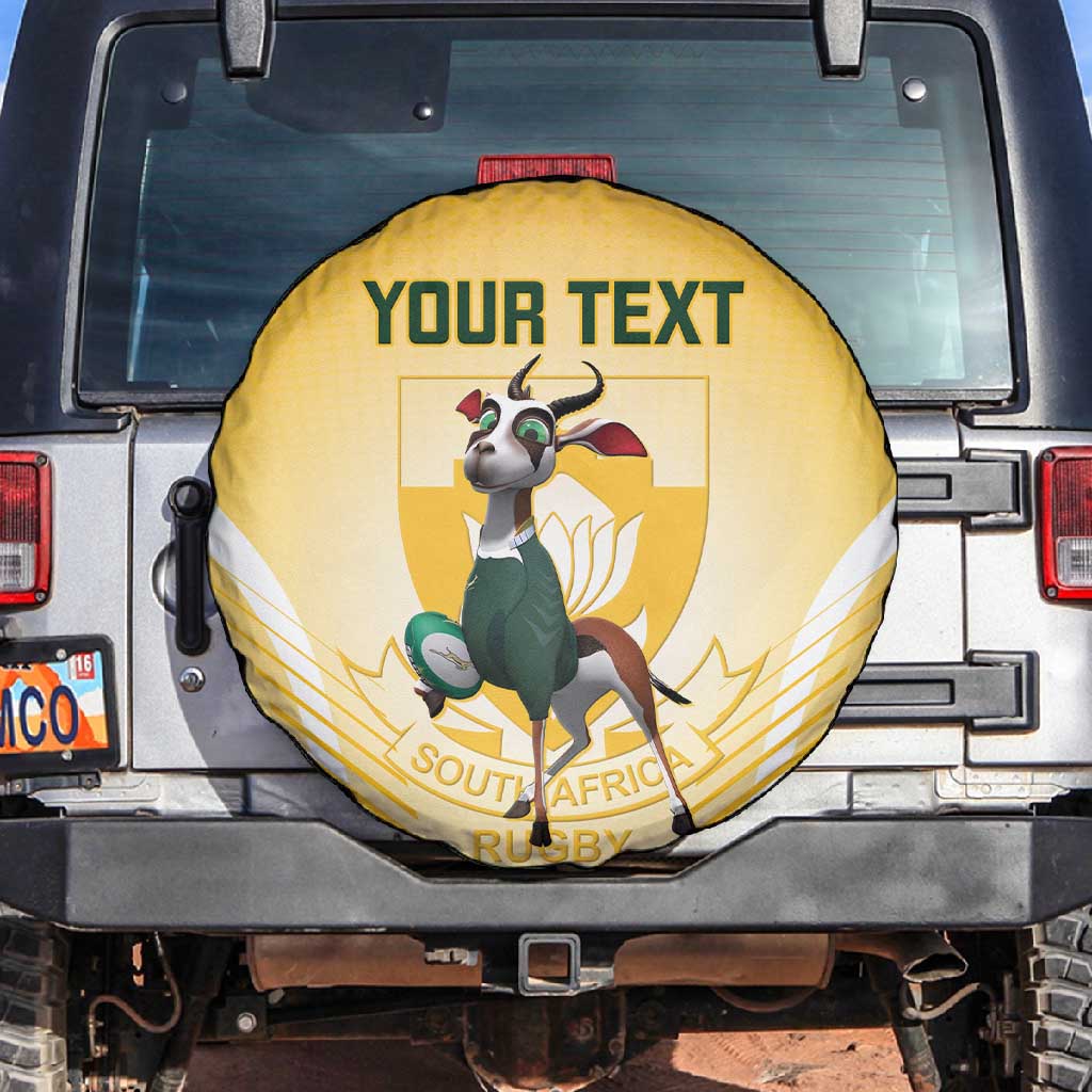 Custom South Africa Rugby Spare Tire Cover Cute Springboks Mascot