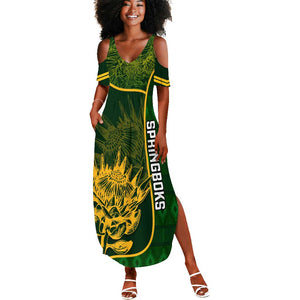 Custom South Africa Rugby Summer Maxi Dress Cute Springboks Mascot