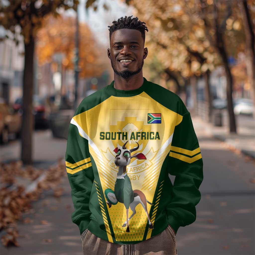 Custom South Africa Rugby Sweatshirt Cute Springboks Mascot