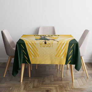 Custom South Africa Rugby Tablecloth Cute Springboks Mascot