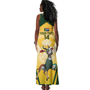 Custom South Africa Rugby Tank Maxi Dress Cute Springboks Mascot