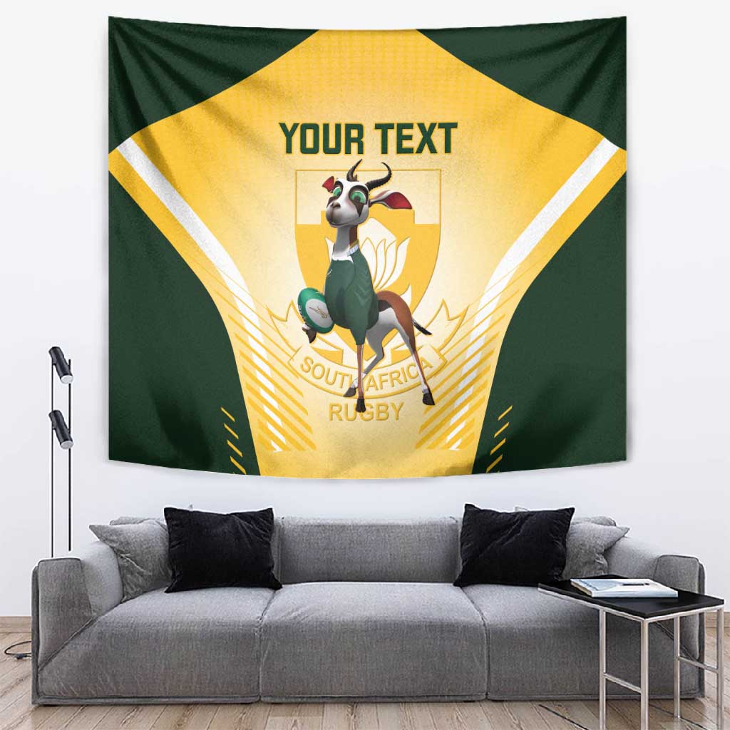 Custom South Africa Rugby Tapestry Cute Springboks Mascot