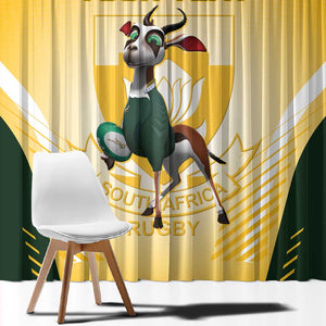 Custom South Africa Rugby Window Curtain Cute Springboks Mascot