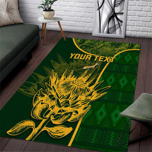 Custom South Africa Rugby Area Rug Go Champions Springboks Flower