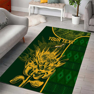 Custom South Africa Rugby Area Rug Go Champions Springboks Flower