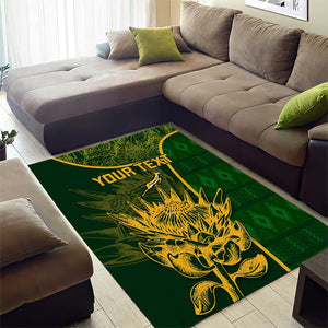 Custom South Africa Rugby Area Rug Go Champions Springboks Flower