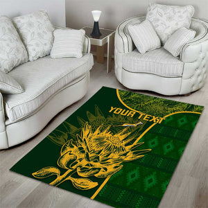 Custom South Africa Rugby Area Rug Go Champions Springboks Flower