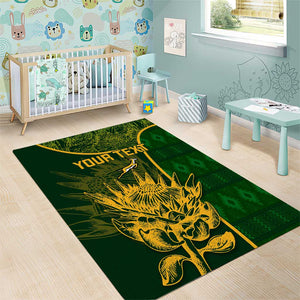 Custom South Africa Rugby Area Rug Go Champions Springboks Flower