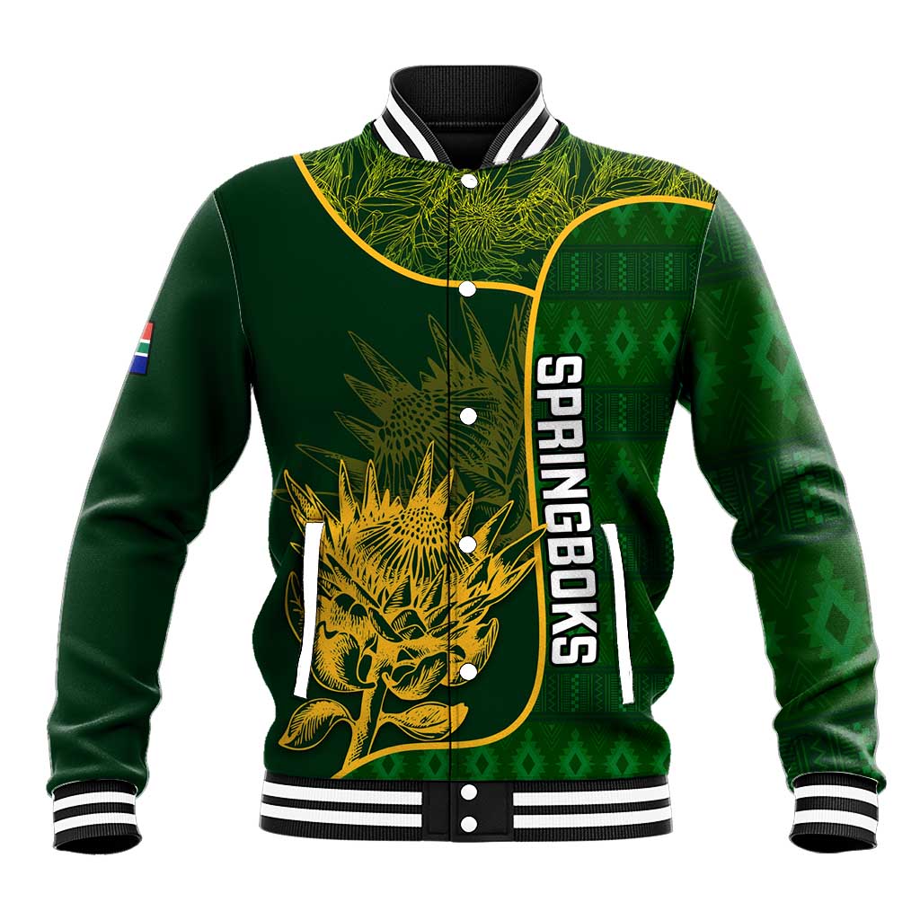 Custom South Africa Rugby Baseball Jacket Go Champions Springboks Flower LT14