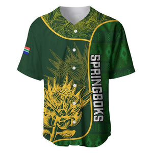 Custom South Africa Rugby Baseball Jersey Go Champions Springboks Flower