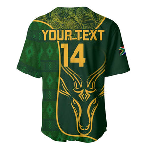 Custom South Africa Rugby Baseball Jersey Go Champions Springboks Flower