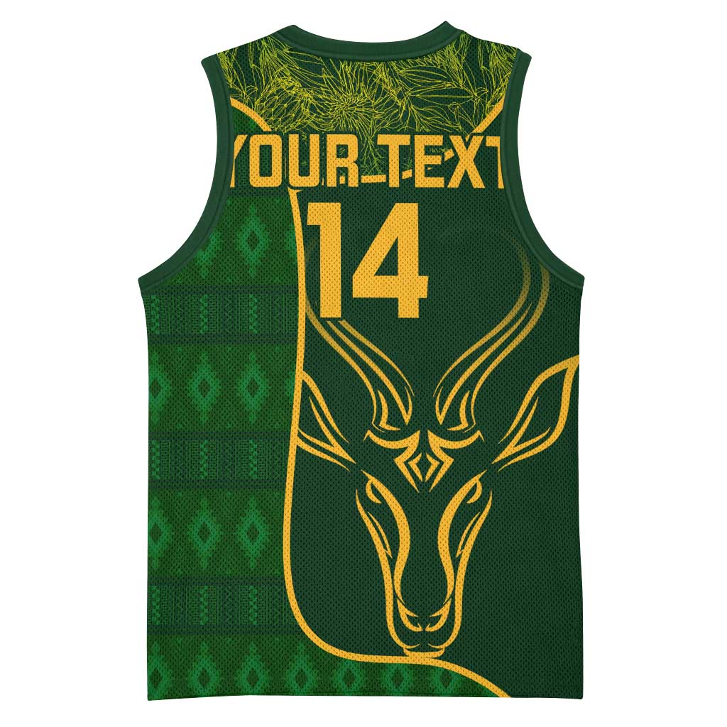 Custom South Africa Rugby Basketball Jersey Go Champions Springboks Flower LT14