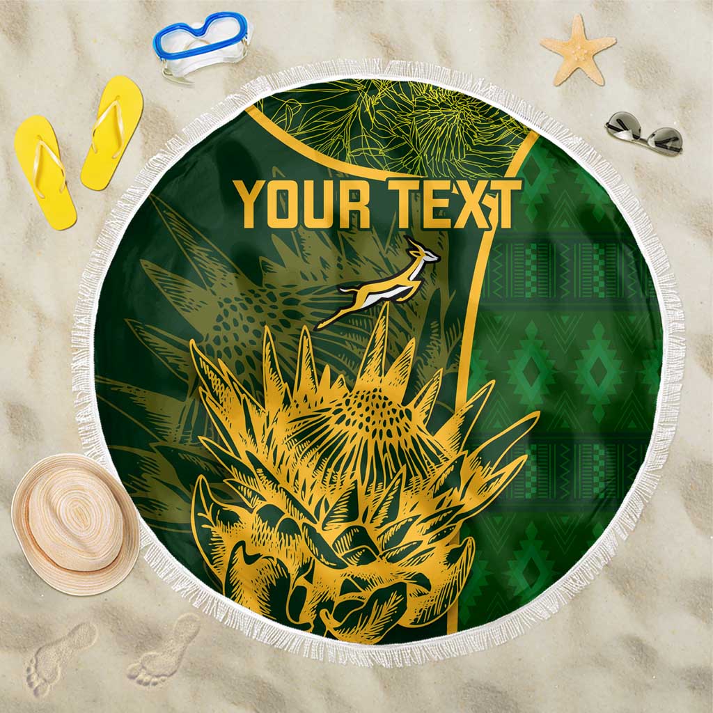 Custom South Africa Rugby Beach Blanket Go Champions Springboks Flower