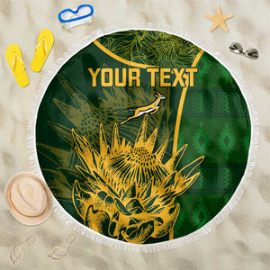 Custom South Africa Rugby Beach Blanket Go Champions Springboks Flower