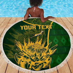 Custom South Africa Rugby Beach Blanket Go Champions Springboks Flower