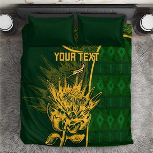 Custom South Africa Rugby Bedding Set Go Champions Springboks Flower