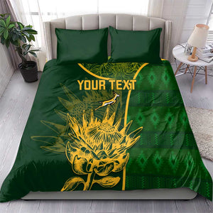 Custom South Africa Rugby Bedding Set Go Champions Springboks Flower