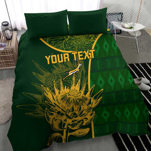 Custom South Africa Rugby Bedding Set Go Champions Springboks Flower